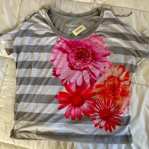 Pop Flower and Stripes Brand New Aeropostale Top